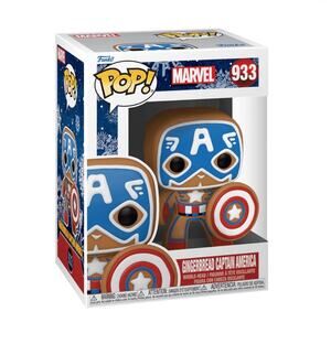 Gingerbread Captain America Funko Pop Bobble-Head #933 Marvel MCU NIB Holiday